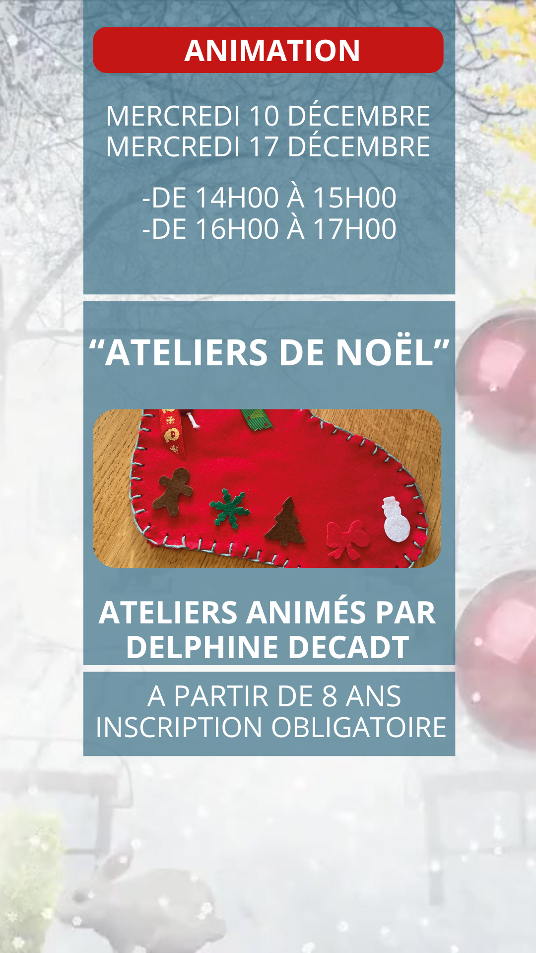 ANIMATION - "Ateliers de Noël"