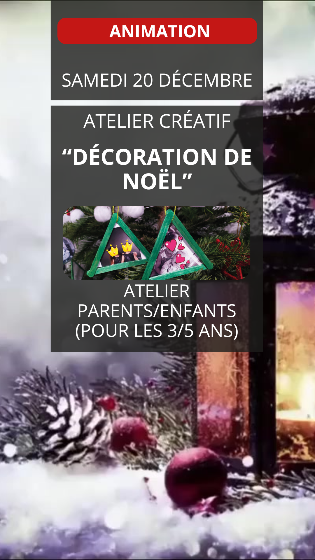 ANIMATION - Atelier créatif "Décoration de Noël"