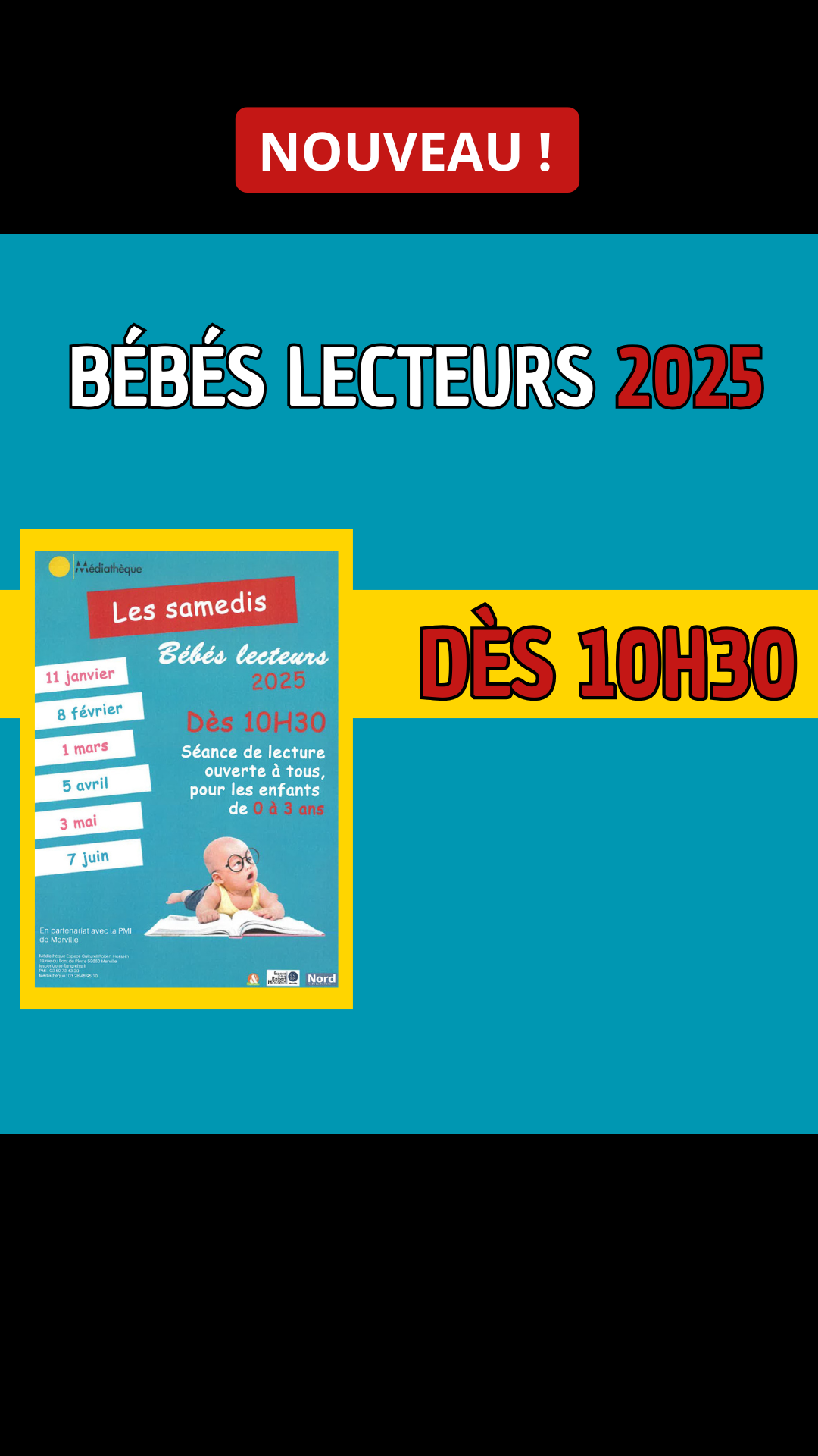 NOUVEAU - Les samedis bébés lecteurs 2025